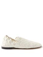 Bottega Veneta - Intrecciato Leather Slippers - Womens - White