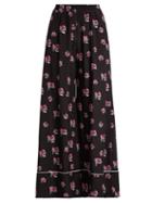 Matchesfashion.com Racil - Korin Floral Print Silk Crepe Trousers - Womens - Black Multi