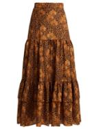 Matchesfashion.com Borgo De Nor - Emme Leopard Print Crepe Skirt - Womens - Leopard
