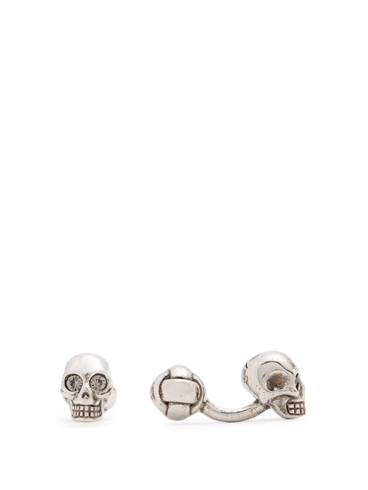 Alexander Mcqueen Swarovski Crystal-embellished Skull Cufflinks