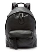 Matchesfashion.com Moncler - Logo Patch Leather Backpack - Mens - Black