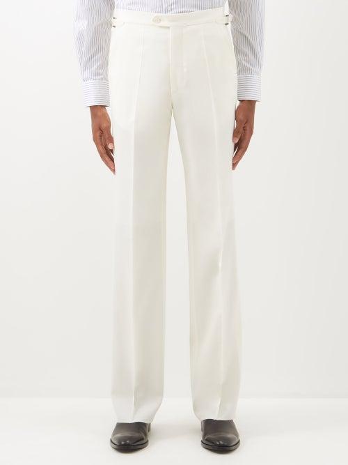 Husbands - Straight-leg Wool Suit Trousers - Mens - Cream