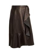 Helmut Lang Ruffled-panel Leather Skirt