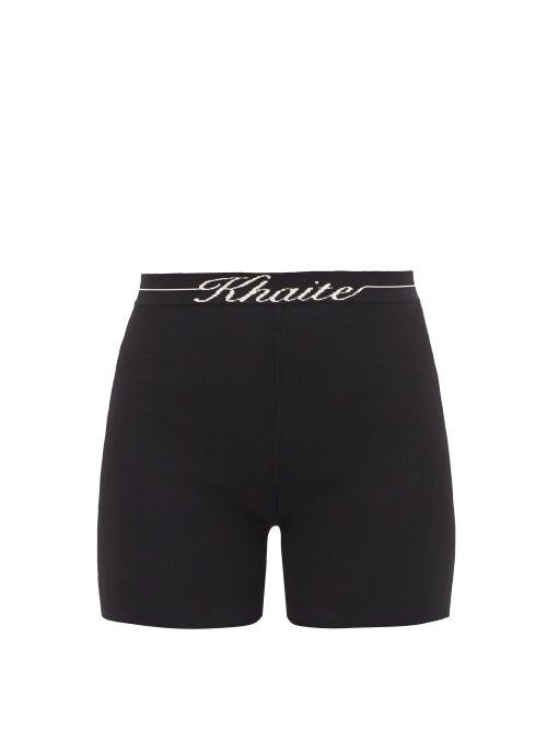 Khaite - Bryant Logo-jacquard Shorts - Womens - Black