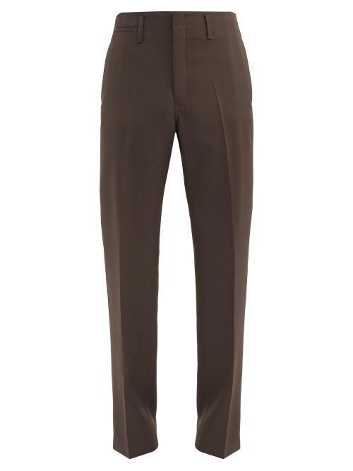 Matchesfashion.com Lemaire - Twill Straight-leg Trousers - Mens - Brown