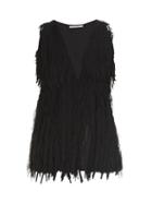Marco De Vincenzo Laser-cut Fringed Georgette Top