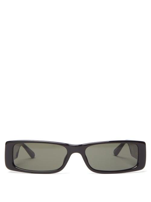Ladies Accessories Linda Farrow - Dania Rectangular Acetate Sunglasses - Womens - Black