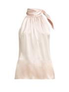 Matchesfashion.com Zimmermann - Tie Neck Silk Satin Blouse - Womens - Pink