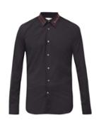 Matchesfashion.com Alexander Mcqueen - Logo-jacquard Cotton-blend Poplin Shirt - Mens - Black