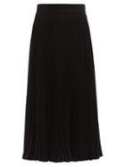Matchesfashion.com Dolce & Gabbana - Pleated-crepe Midi Skirt - Womens - Black
