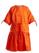 Matchesfashion.com Maison Rabih Kayrouz - Tie Waist Satin Dress - Womens - Orange