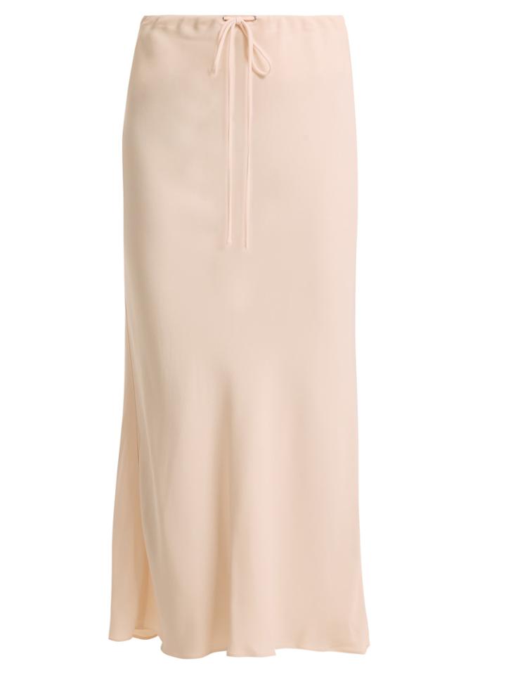 Khaite Marta High-rise Drawstring-waist Crepe Skirt