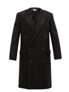 Matchesfashion.com Saint Laurent - Double Breasted Lurex Coat - Mens - Black