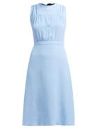Matchesfashion.com No. 21 - Bow Back Crepe De Chine Shift Dress - Womens - Light Blue