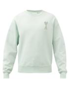 Ami - Ami De Caur-logo Cotton-jersey Sweatshirt - Mens - Light Green