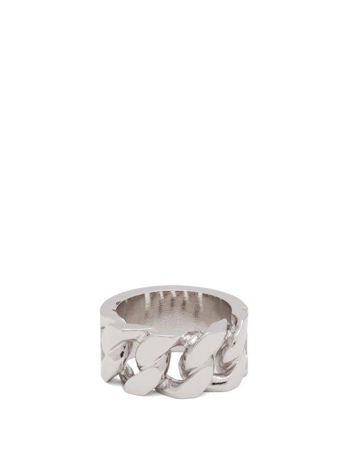 Matchesfashion.com Alexander Mcqueen - Identity Chain Ring - Mens - Silver