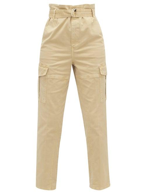 Matchesfashion.com Frame - Safari Belted Cotton-blend Twill Cargo Trousers - Womens - Beige