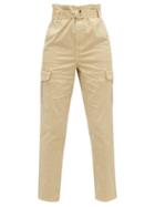 Matchesfashion.com Frame - Safari Belted Cotton-blend Twill Cargo Trousers - Womens - Beige