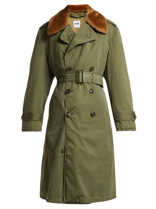 Matchesfashion.com Myar - Double Breasted Wool Blend Gabardine Coat - Womens - Khaki