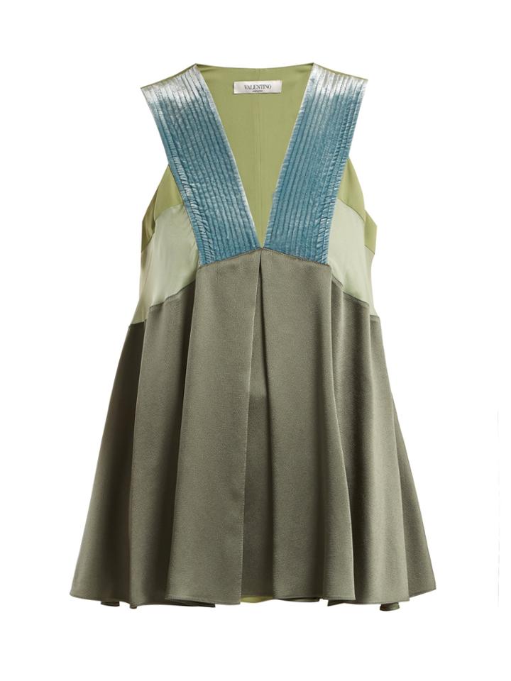 Valentino V-neck Colour-block Satin Top