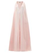 Matchesfashion.com Maison Rabih Kayrouz - Knotted-shoulder Poplin Gown - Womens - Light Pink