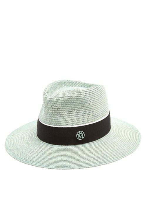 Matchesfashion.com Maison Michel - Charles Straw Hat - Womens - Green