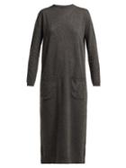 Matchesfashion.com Raey - Pocket Front Cashmere Midi Dress - Womens - Charcoal