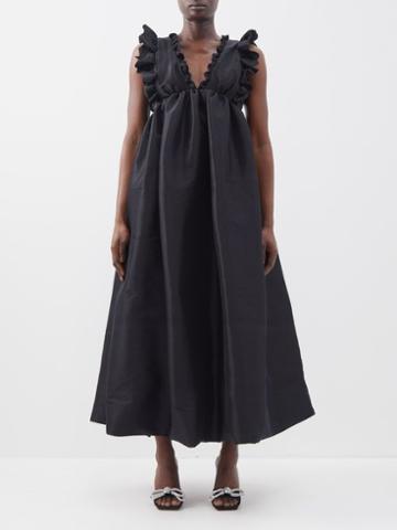 Kika Vargas - Tatiana Ruffled Taffeta Gown - Womens - Black