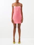 The Attico - Fujiko Crystal-embellished Satin Mini Dress - Womens - Pink
