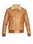 Loewe Sheepskin-collar Leather Aviator Jacket