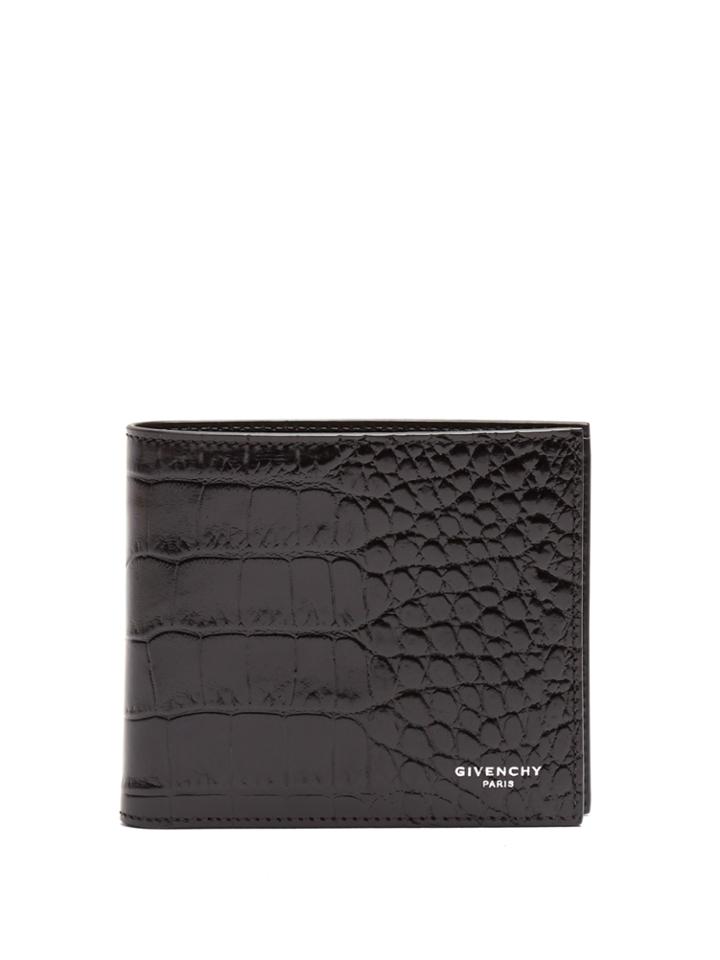 Givenchy Bi-fold Crocodile-effect Leather Wallet