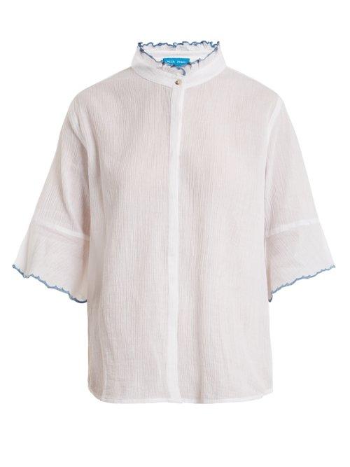 Matchesfashion.com M.i.h Jeans - Anita Ruffle Trimmed Cotton Shirt - Womens - White