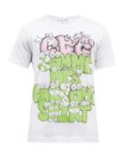 Comme Des Garons Shirt - X Kaws Logo-print Cotton-jersey T-shirt - Mens - White