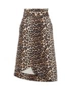 Matchesfashion.com Ganni - Leopard-print Cotton-denim Wrap Skirt - Womens - Leopard