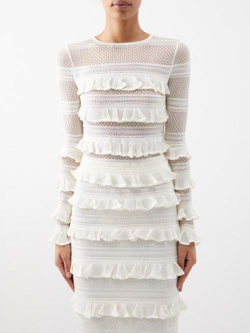 Zimmermann - Wonderland Frilled-lace Top - Womens - Ivory