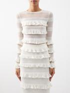 Zimmermann - Wonderland Frilled-lace Top - Womens - Ivory
