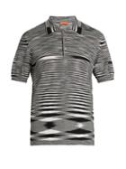 Matchesfashion.com Missoni - Space Dyed Cotton Polo Shirt - Mens - Black White