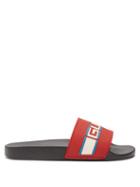 Matchesfashion.com Gucci - Logo Embossed Rubber Slides - Mens - Red Multi