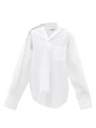Balenciaga - Twisted Cotton-poplin Shirt - Womens - White