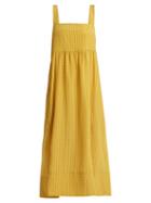 Matchesfashion.com Lee Mathews - Rothko Square Neck Long Dress - Womens - Gold