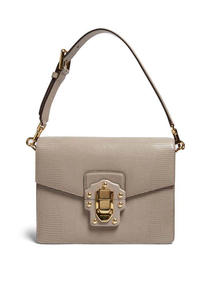 Dolce & Gabbana Lucia Lizard-effect Leather Shoulder Bag
