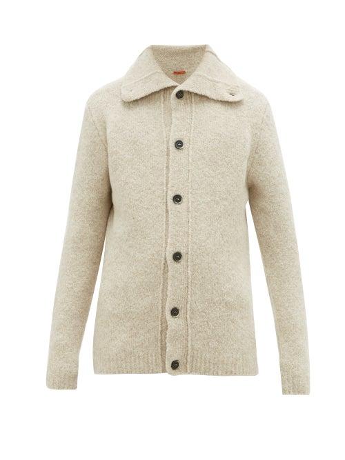 Matchesfashion.com Barena Venezia - Maserada Furio Funnel Neck Wool Blend Cardigan - Mens - Cream