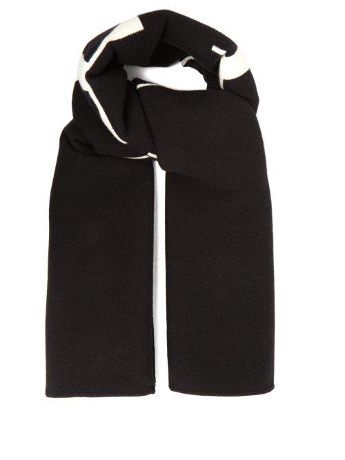 Matchesfashion.com Valentino - Vltn Logo Oversized Scarf - Mens - Black White