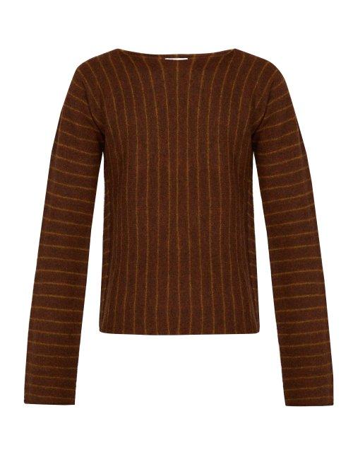 Matchesfashion.com Acne Studios - Striped Knit Wool Sweater - Mens - Brown
