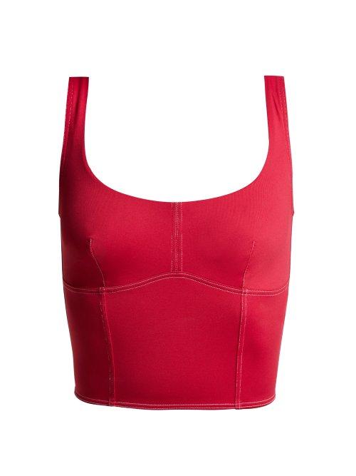 Matchesfashion.com Ernest Leoty - Louise Sports Crop Top - Womens - Burgundy
