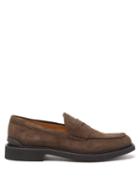 Tod's - Suede Penny Loafers - Mens - Dark Brown