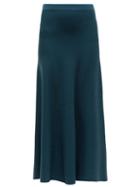 Matchesfashion.com Gabriela Hearst - Freddie Wool Blend Midi Skirt - Womens - Green
