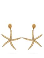 Matchesfashion.com Oscar De La Renta - Starfish Beaded Earrings - Womens - Gold