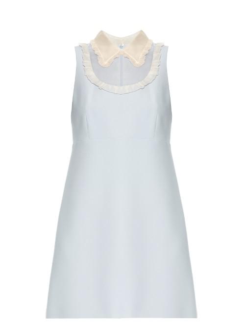 Miu Miu Organza-trimmed Silk-cady Shift Dress