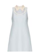 Miu Miu Organza-trimmed Silk-cady Shift Dress